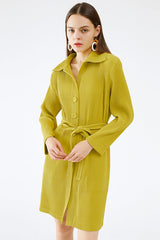 Slim trench coat women's spring 2025 Miyake solid color new Korean version slim temperament casual cotton thickened two-piece set