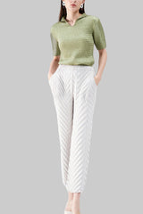 Pleated High Waist Straight-Leg Pants – Chic Women’s Trousers