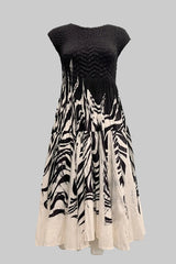 Issey Miyake Plissé Pleated Dress Ivory Mix Color - IsseyMiyakePleats