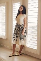 Issey Miyake Plissé Pleated Dress Ivory Mix Color - IsseyMiyakePleats