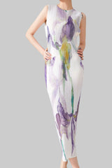 Issey Miyake Style Sleeveless Pleated Dress – 2025 Luxury Print IsseyMiyakePleats