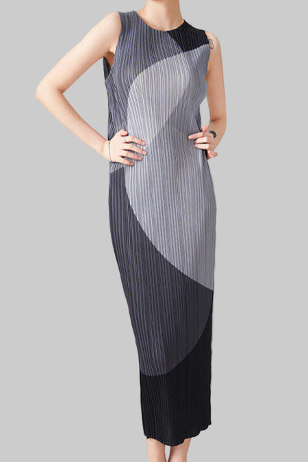 Miyake age reduction sleeveless pleated dress women's summer temperament high-end waist slimming vest skirt summer women's wholesale IsseyMiyakePleats