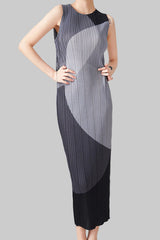 Miyake age reduction sleeveless pleated dress women's summer temperament high-end waist slimming vest skirt summer women's wholesale IsseyMiyakePleats