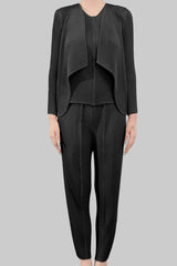 Miyake fish scale pleats series solid color slimming two-piece set, new pleated stretch temperament, fashionable casual suit IsseyMiyakePleats