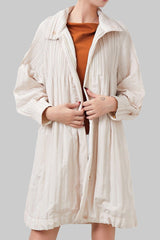 Pleats Please Mid-Length Cotton Jacket – Pleated Double-Zip Casual Outerwear