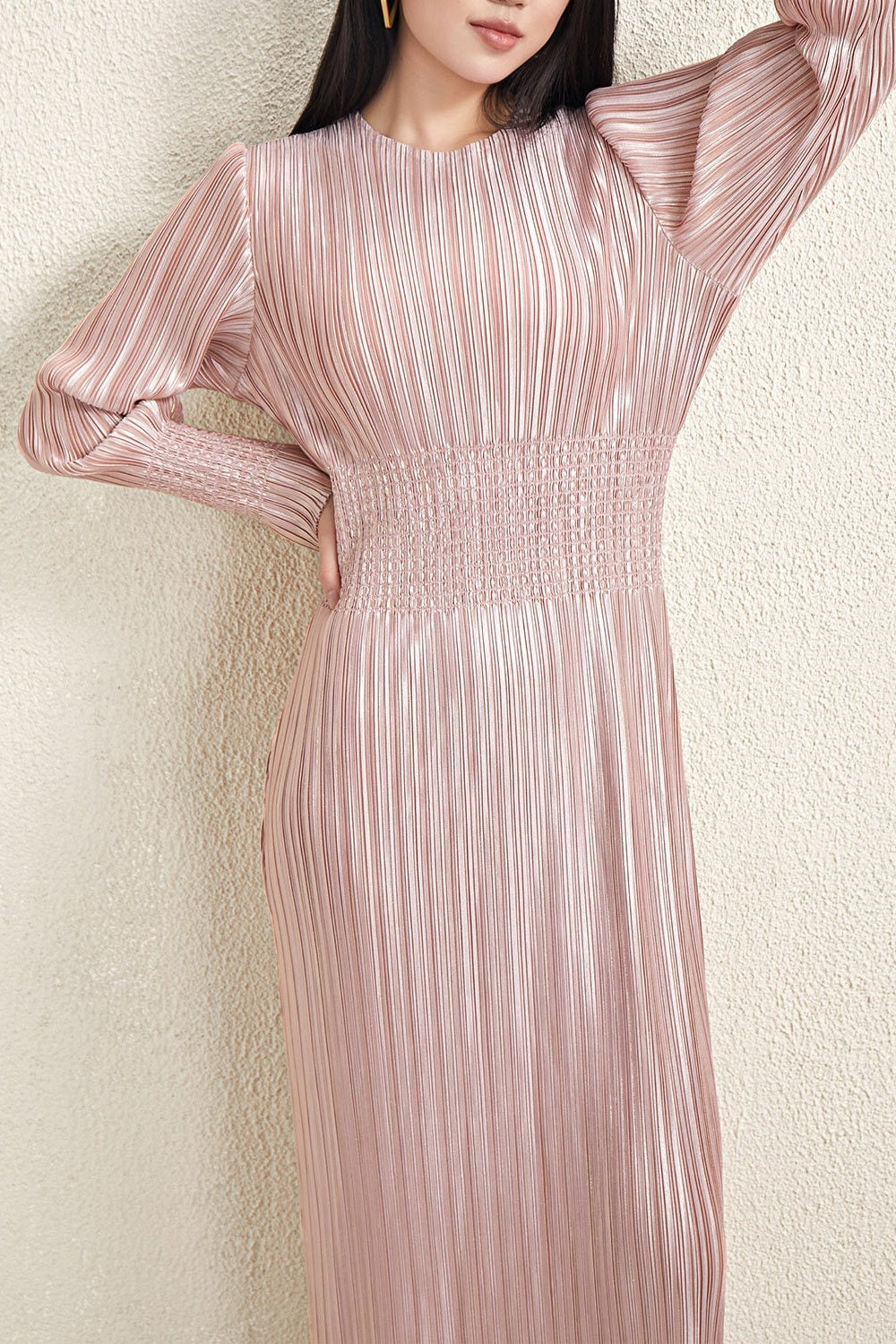 Pleats Please Waist-Pleated Dress – Elegant Long Pleated Skirt Style