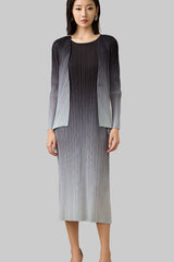 2025 Pleated Gradient Two-Piece Set – Short Cardigan Jacket & Elegant Sundress