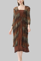 2025 spring/summer new small fragrance dress winter women's design long-sleeved pleated fashion slim two-piece set