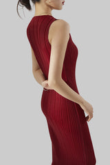 Pleated dress, women's factory direct sales women's clothing, basic Miyake versatile, sleeveless, long straight hip skirt IsseyMiyakePleats