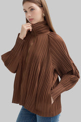 Pleats Please Stand Collar Jacket – Pleated Zipper Trench Style