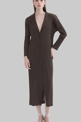 Elongated casual draped Miyake fashion cardigan top 2025 new pleated casual loose coat