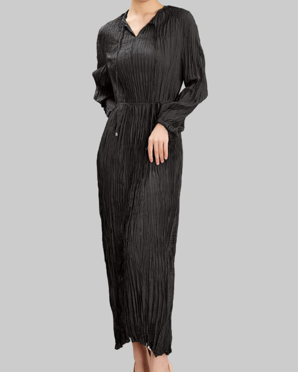 Pleatsart Wrinkle-Free Travel-Friendly Irregular Long Sleeve Pleats Dress