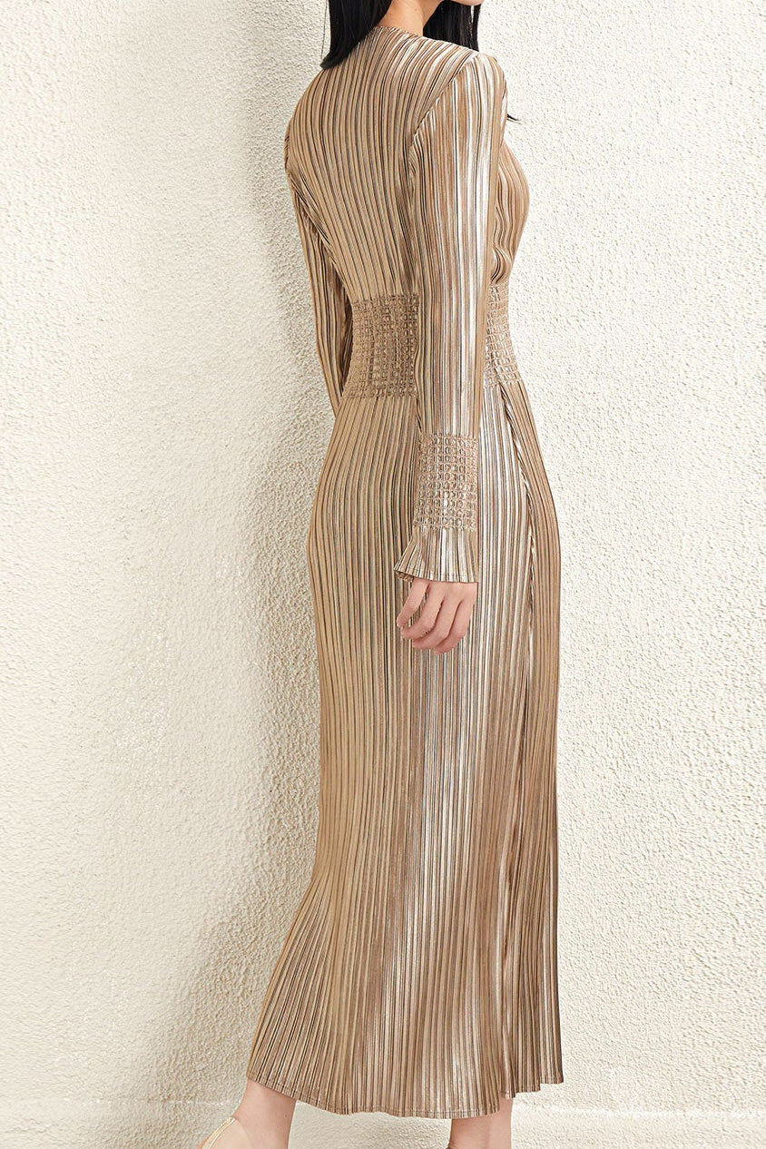 Pleats Art Style Pleated Dress – Waist-Pleated Long Skirt