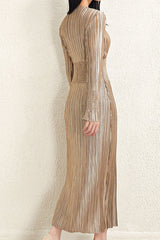 Pleats Art Style Pleated Dress – Waist-Pleated Long Skirt