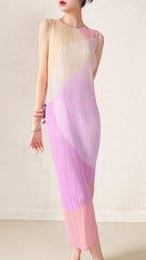 Miyake age reduction sleeveless pleated dress women's summer temperament high-end waist slimming vest skirt summer women's wholesale IsseyMiyakePleats
