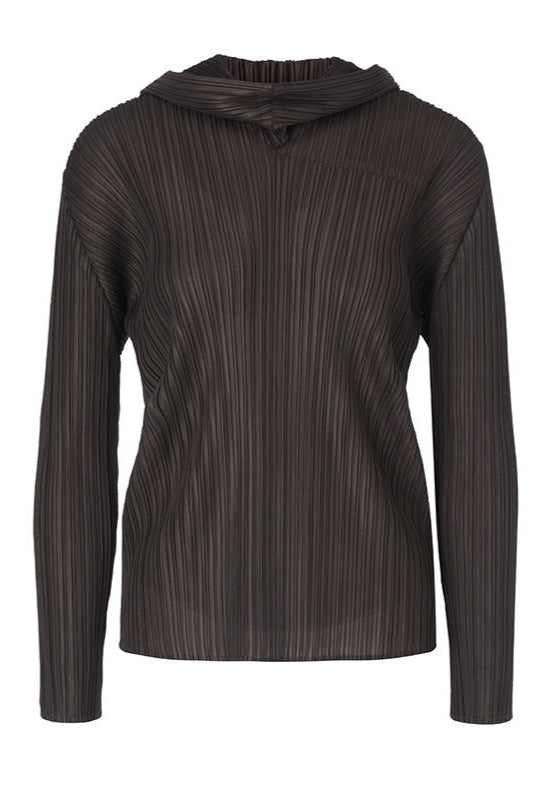 Women’s Autumn Pleated Hoodie – Slim Fit Solid Color Sweatshirt