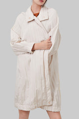Pleats Please Mid-Length Cotton Jacket – Pleated Double-Zip Casual Outerwear