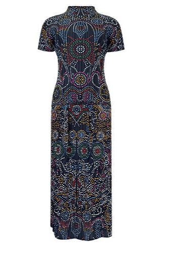 Boho Two-Piece Set – Printed Short Sleeve Top and Loose Skirt
