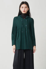 Pleats Please Hooded Cardigan Jacket – Loose Casual Pleated Outerwear