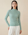 Pleatsart Wrinkle-Free Stretchy Turtleneck Top