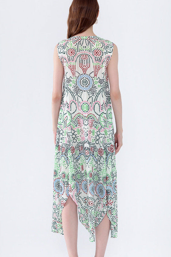 Pleatsart Wrinkle-Free Polka Dot Pleats Dress