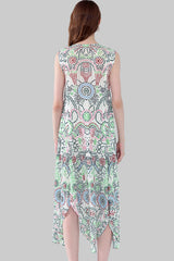 Pleats Art Style Pleated Dress – Irregular Polka Dot Loose Bohemian Style