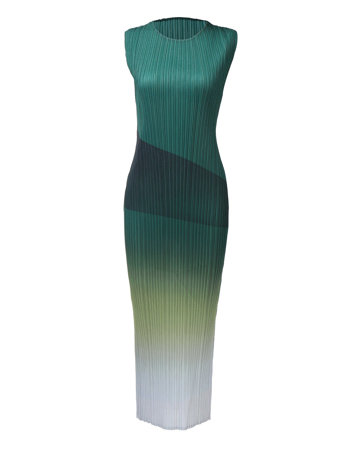 Pleatsart Wrinkle-Free Travel-Friendly Gradient Sleeveless Pleats Dress