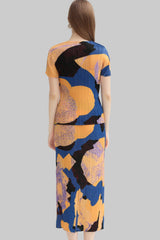Pleats Art Style Two-Piece Set – Loose Pleated Print Top & Skirt (Spring/Summer)