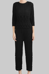 Pleats Please Wide-Leg Pants Set – Pleated Two-Piece Outfit for Women