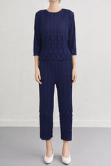 Pleats Please Wide-Leg Pants Set – Pleated Two-Piece Outfit for Women