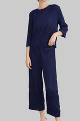 Pleats Please Wide-Leg Pants Set – Pleated Two-Piece Outfit for Women