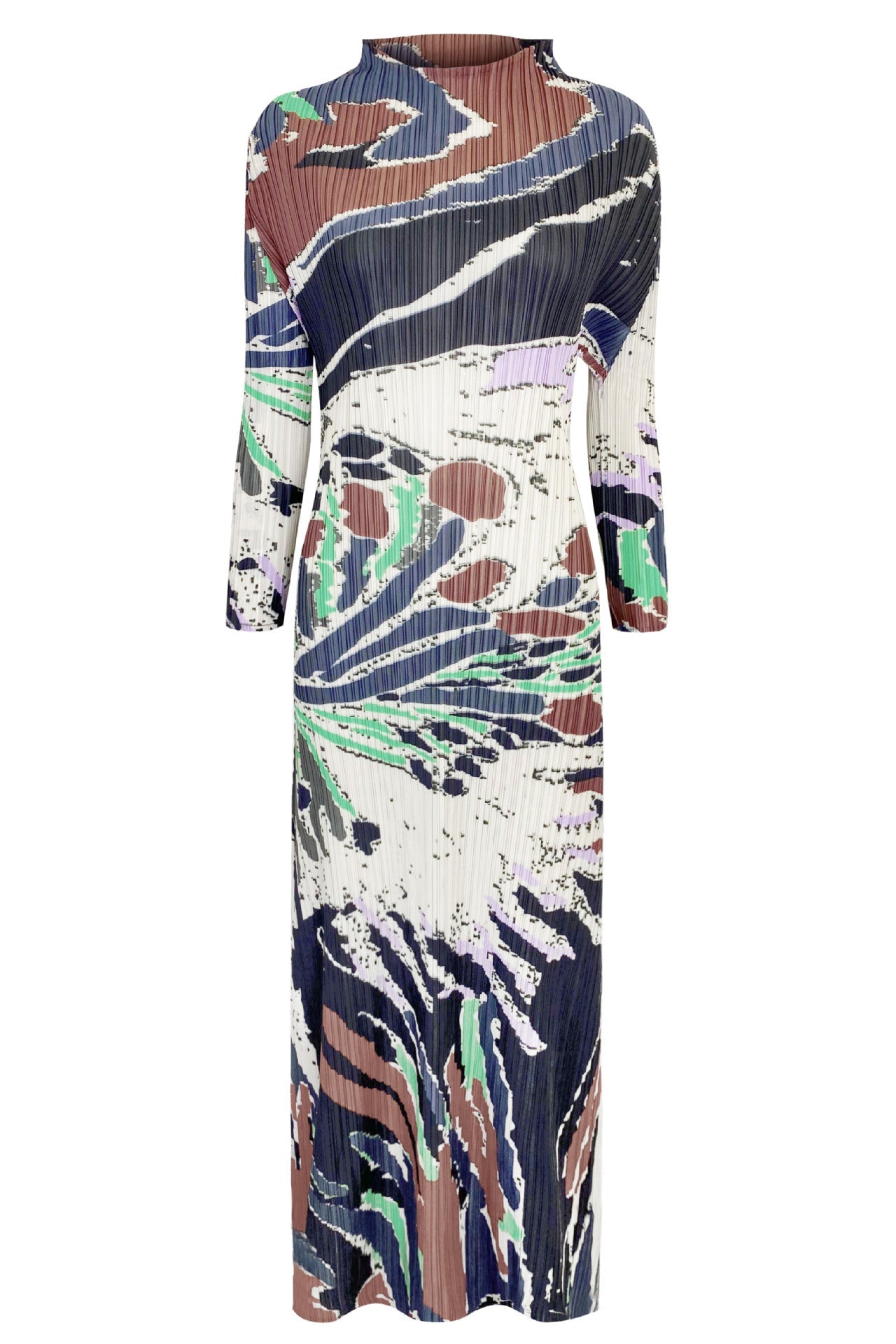 Pleats Art Style Printed A-Line Pleated Dress – Spring Fashion Edition