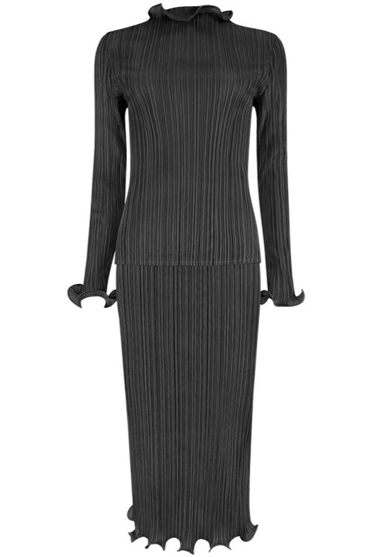 Pleatsart Wrinkle-Free Travel-Friendly Green Pencil Skirt Set