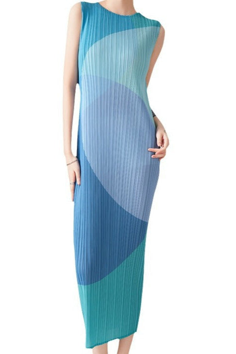 Miyake age reduction sleeveless pleated dress women's summer temperament high-end waist slimming vest skirt summer women's wholesale IsseyMiyakePleats