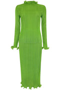Pleatsart Wrinkle-Free Travel-Friendly Green Pencil Skirt Set