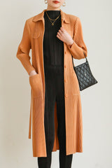 Pleated Casual Windbreaker Jacket – British Style Mid-Length Trench for Women
