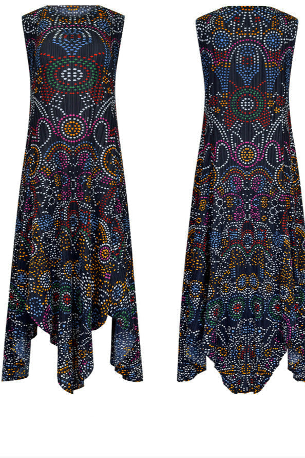 Pleatsart Wrinkle-Free Polka Dot Pleats Dress