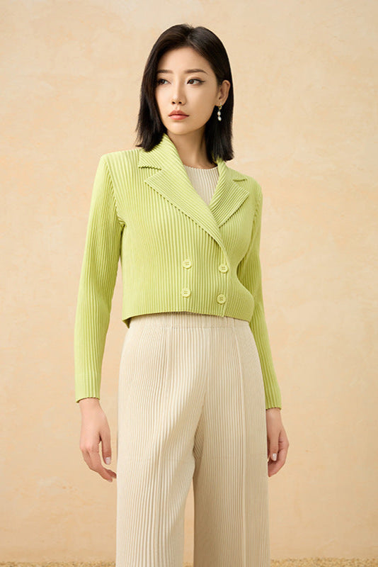 2025 Summer Pleated Cardigan Jacket – Lightweight Open-Front Layer, Slimming & Versatile