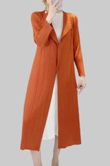 Miyake pleated craft windbreaker, mid-length pre-autumn, foreign atmosphere, age-reducing wear, sunscreen, air-conditioned shirt, versatile cardigan jacket
