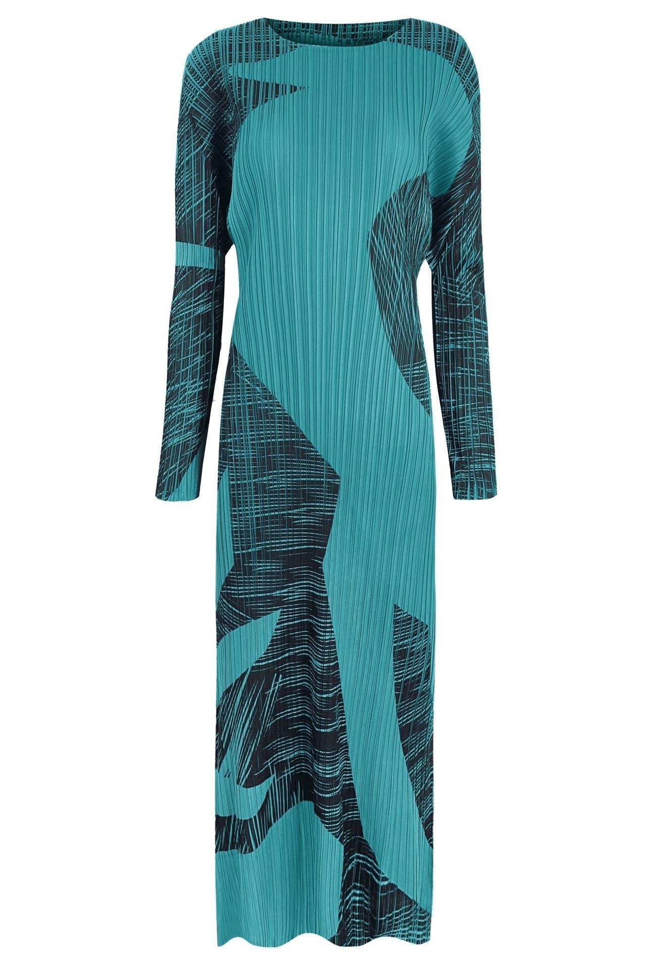 Pleatsart Wrinkle-Free Travel-Friendly Soft Print Midi Dress