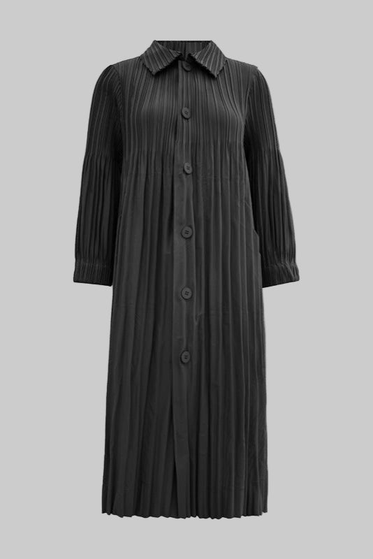 Fall New Pleated Mid-Length Jacket – High-End French Retro Trench Coat