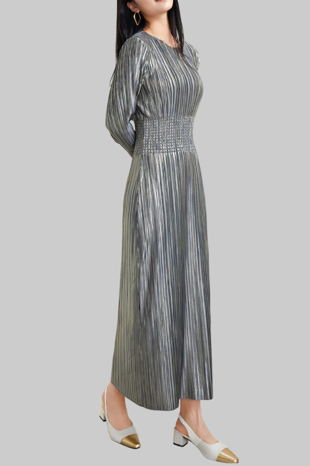Pleats Art Style Pleated Dress – Waist-Pleated Long Skirt