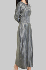 Pleats Please Waist-Pleated Dress – Elegant Long Pleated Skirt Style