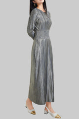 Pleats Art Style Pleated Dress – Waist-Pleated Long Skirt