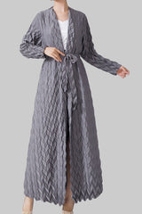 Pleats Please Lace-Up Trench Coat – Plus-Size Friendly Pleated Mid-Length Jacket