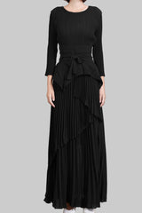 Pleated Slim Top and Irregular Skirt Set – Stylish Two-Piece Outfit for Women