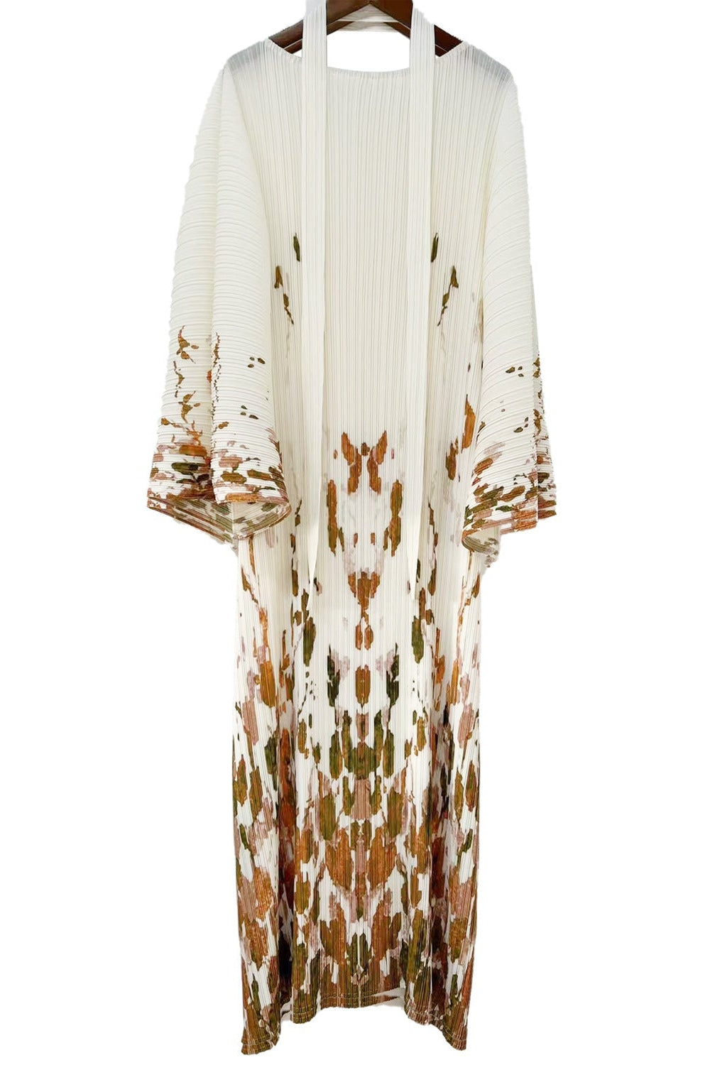 Pleated Printed Lace-Up Straight Dress – Elegant and Modern Women’s Style