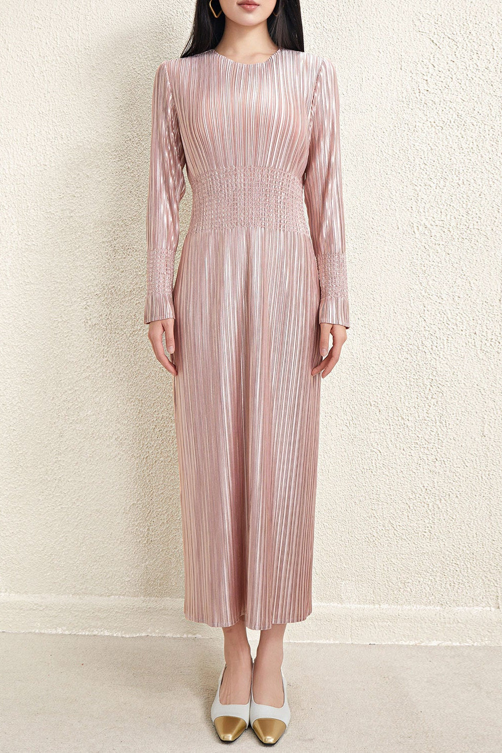 Pleats Art Style Pleated Dress – Waist-Pleated Long Skirt