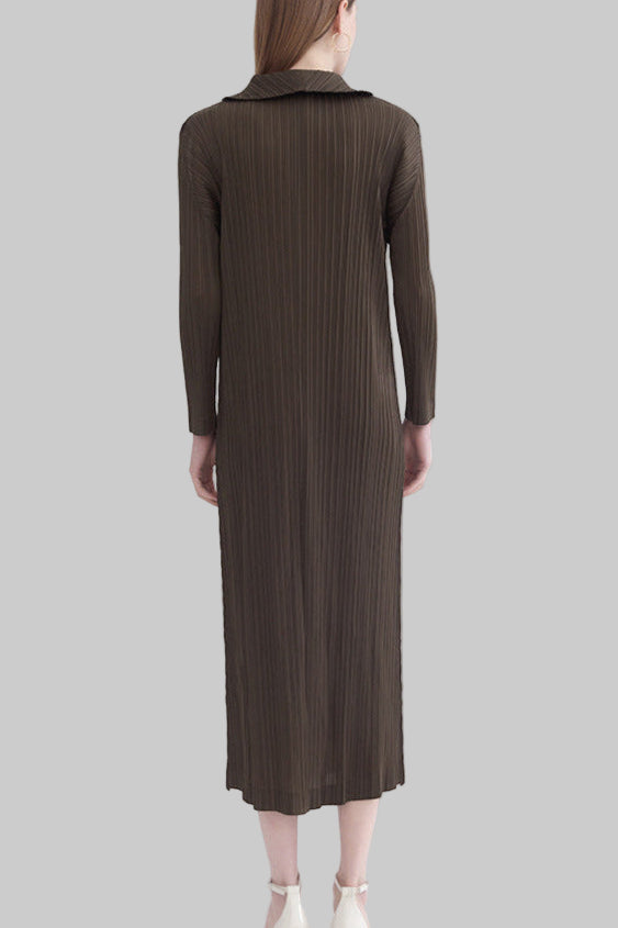 Elongated casual draped Miyake fashion cardigan top 2025 new pleated casual loose coat
