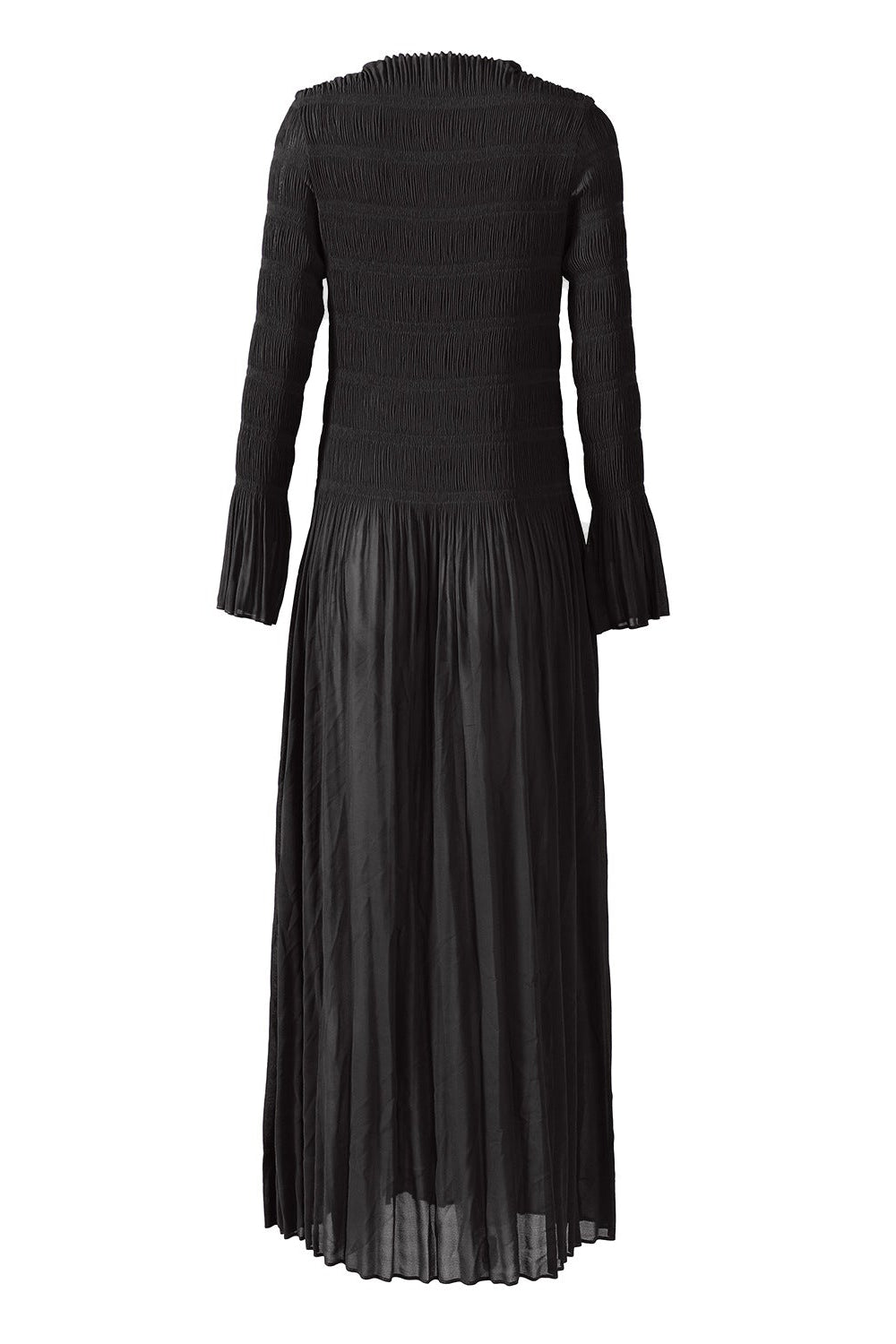 Pleats Art Style Pleated Dress – Plus Size Crew Neck A-Line Long